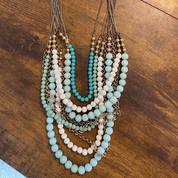 Multistrand Beaded Turquoise Necklace - Picture 2 of 4